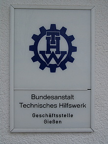 Altes Schild "Geschäftsstelle Gießen"