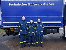 Die drei neuen Kraftfahrer des THW Gießen: R. Schmidt, T. Klug und M. Pusch