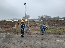 Ausleuchten einer Bombenfundstelle in Gießen