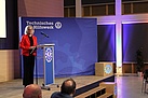 Anita Schneider (Landrätin Landkreis Gießen) spricht ihr Grußwort